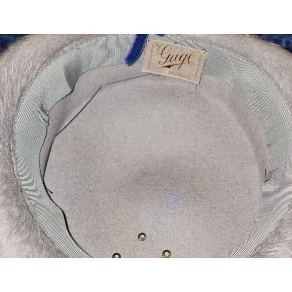GAGE ORIGINAL Vintage Angora Fur Hat Pearl Beaded Rhinestone Embellished Cloche main image 10